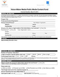 Public Media Content Fund Application