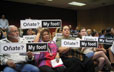 Protesters at a meeting of the El Paso City Council. Credit: Photo courtesy of Valadez Media