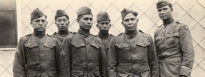 Choctaw Code Talkers returning to the U.S. from fighting in WWI on June 7, 1919. Photo by National Archives. 